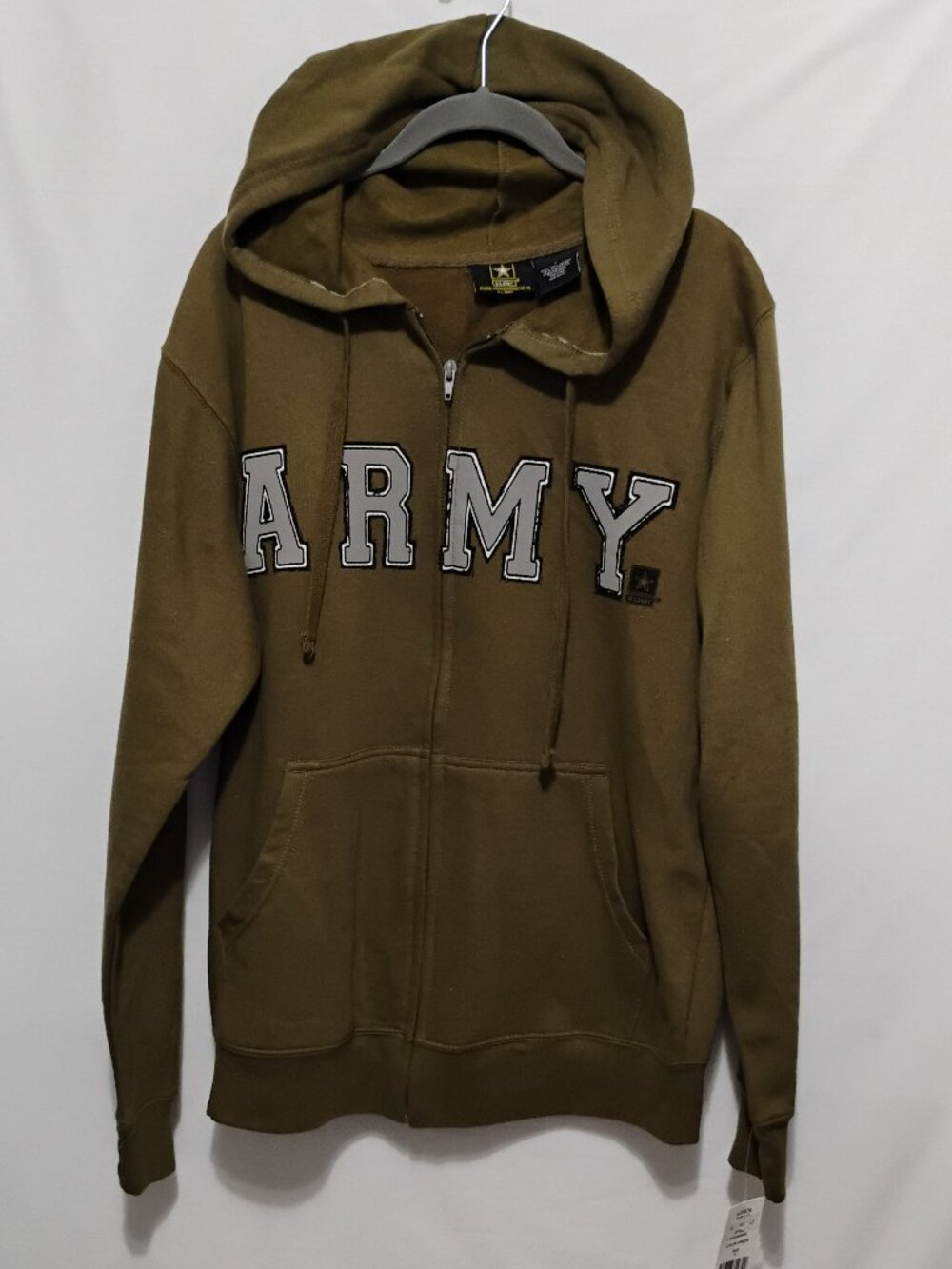NWT US Army Full Zip Hoodie Jacket Mens Small Green